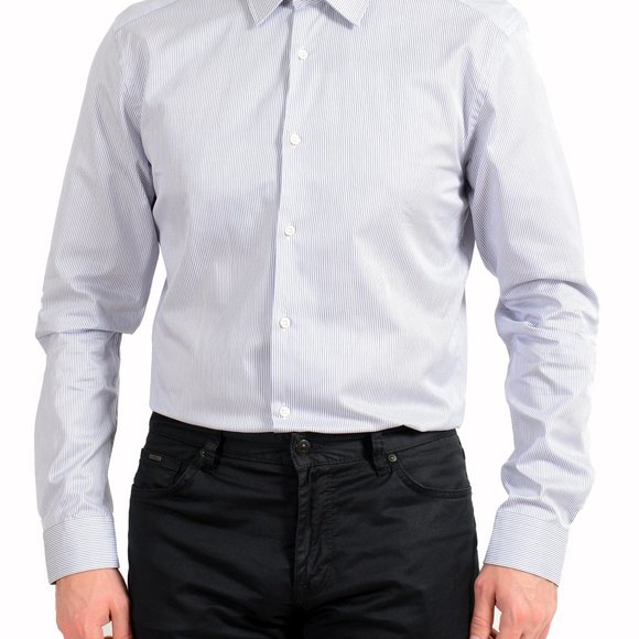 Hugo Boss Men's "T-Carl" Slim Fit Striped Long Sleeve Dress Shirt - Picture 4 of 9